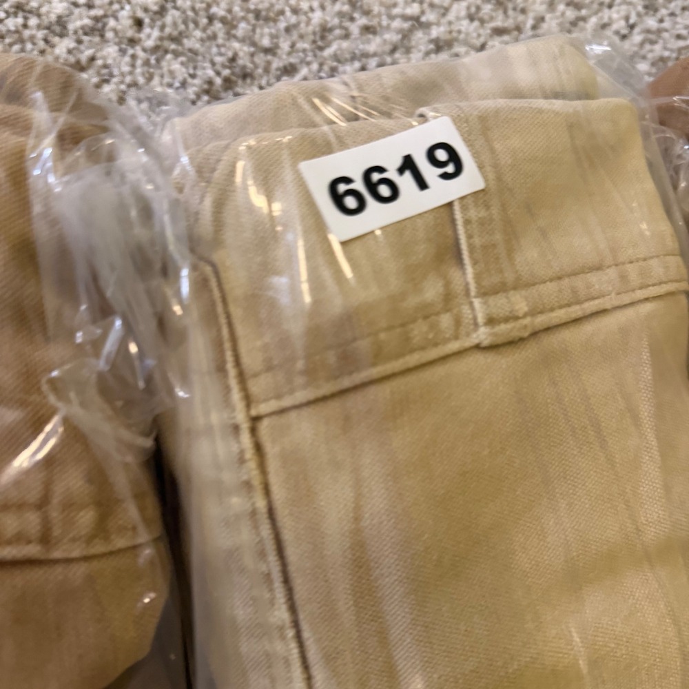 Vintage Carhartt Double Knee Work Pants Tan Made in USA 34x32 Distressed Thrash - Picture 6 of 6
